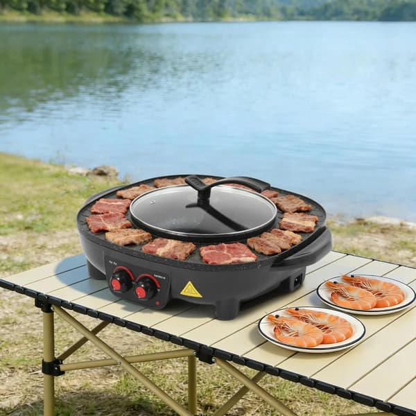 Elektrisk Kedel, Multifunktionel Madlavning, Non-stick Design,sort