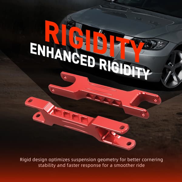 Bageste Trailing Arm Kit, Billet Aluminium, Kompatibilitet: Kompakt Bil (E81/E82/E87/E88), Mellemstor Bil (E90/E91/E92), Stiv Konstruktion