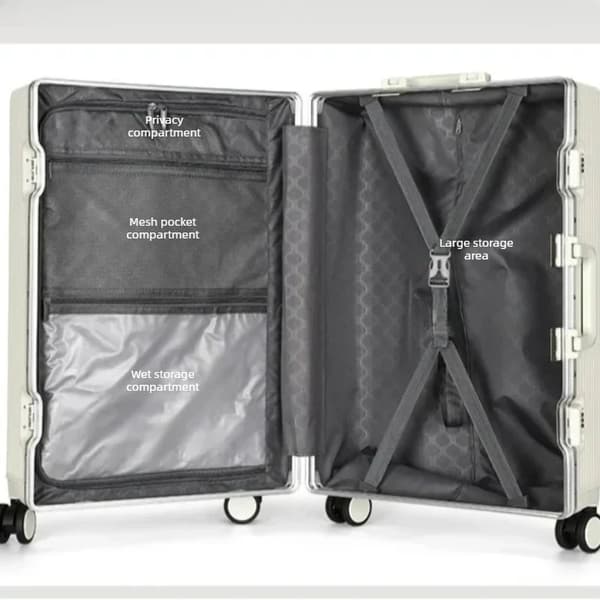 Handbagageväska, Hållbart ABS-material, Spinnerhjulsdesign,vit 20tum