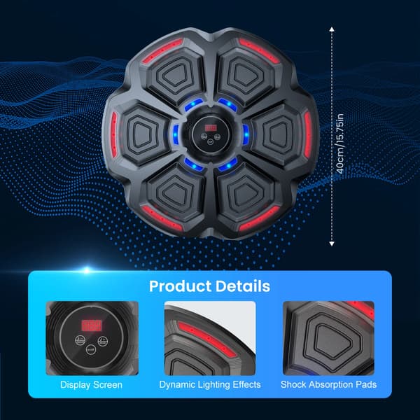 Boxningsmål, Bluetooth-anslutning, Väggmonterad design,svart