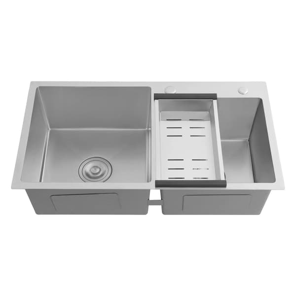 Köksdisk, Dubbel Skål Design, Modern Stil,Silver