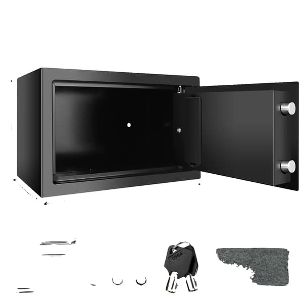 Säkerhetsbox, Brandsäker, Vattentät,Stor-SVART 8.5L