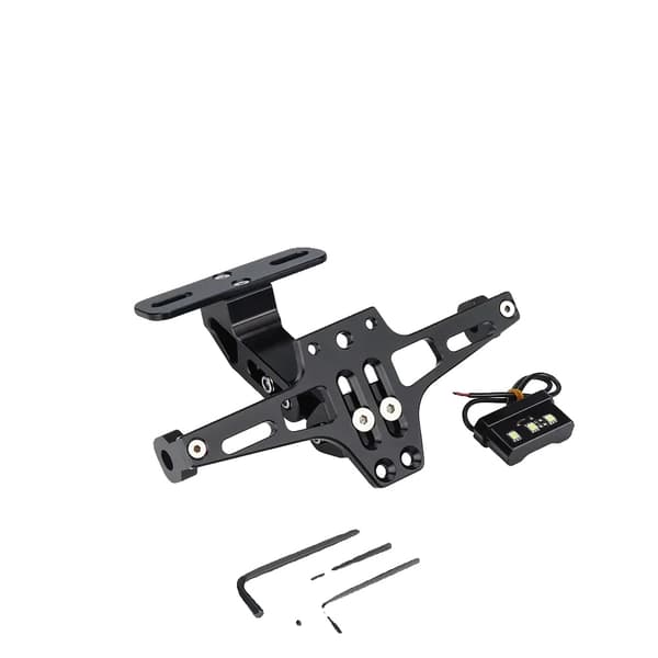 Motorcykelskilt Holder, LED Blinklys, Universel Pasform,Sort