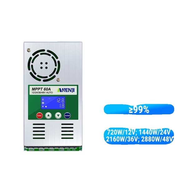 Solcellelader, 60A Udgang, LCD Skærm,ANJ-48V-60A