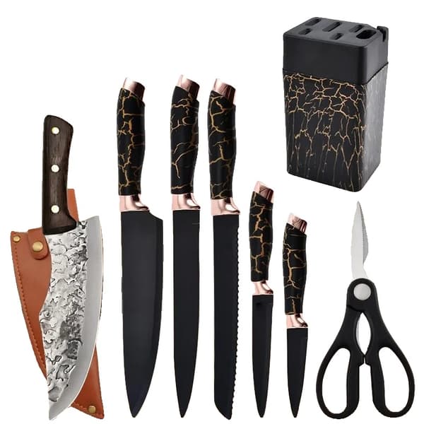 Kockknivset, Rostfritt Stål, Ergonomisk Design,8PCS