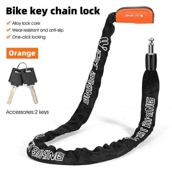 Kædelås, Tyverisikring Design, Bærbar Brug,Omkring 93.5cm-Orange