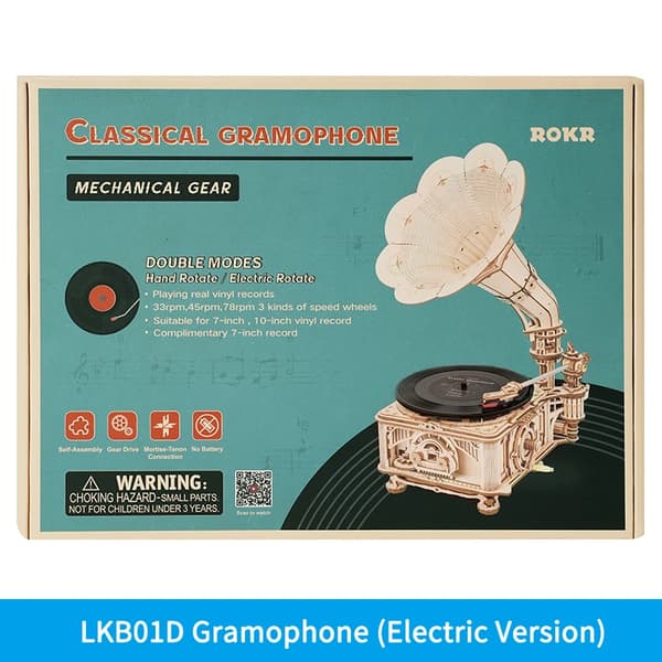 Gramofon Samlesæt, Træbyggeri, Musik Tema,Elektrisk version