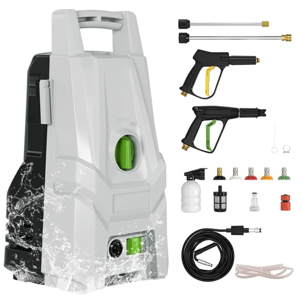 Högtryckstvätt, 1400 Watt, 3200 PSI, 1.8 GPM, Kompakt Design, Lång Slang