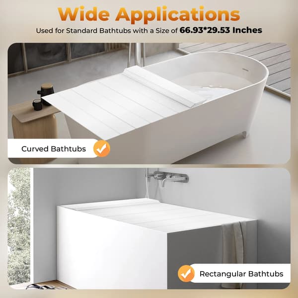 Badekar Tray, Foldbart Design, Vandtæt Funktion,hvid