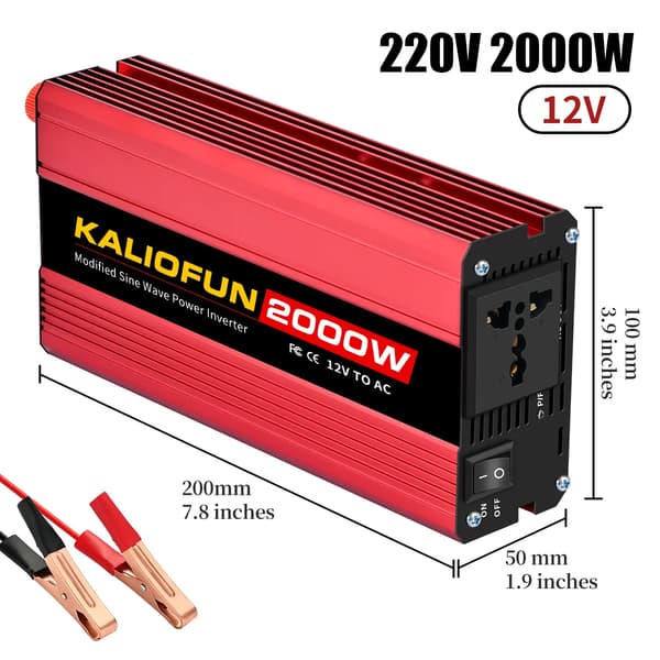 Inverter, Modifierad Sinusvåg, Kompakt Design,12v-2000w-220v
