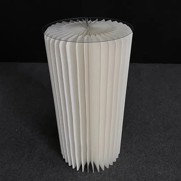 Kakställ, hopfällbar design, guldfinish, H60cm vit