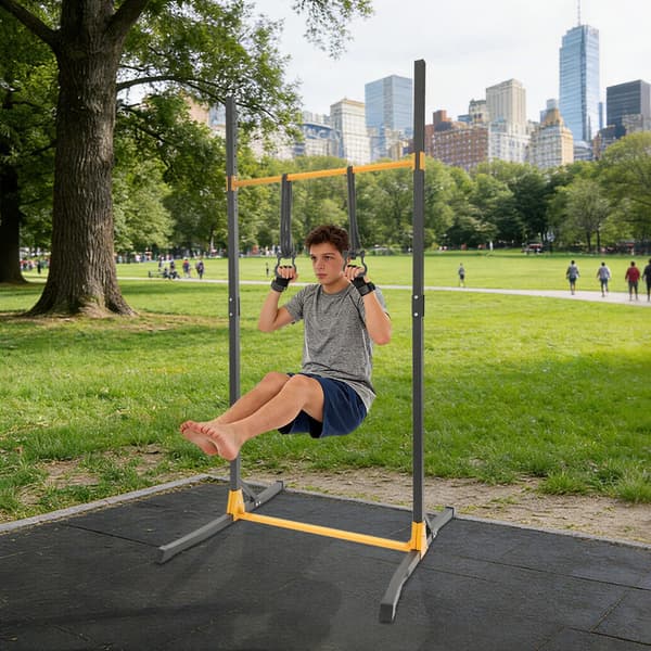 Pull-up Bar, Justerbar Højde, 400kg Belastningsevne,Sort og Gul