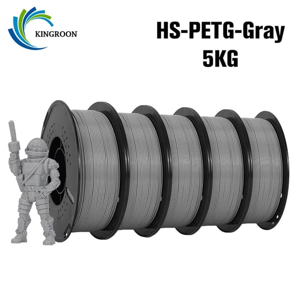 3D Filament, Bulk 5kg Spoler, Alsidig Materialevalg,5KG HS-PETG Grå