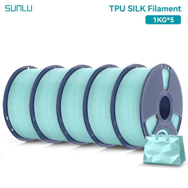 3D Filament, TPU Material, Blød Silkeagtig Struktur,Lys blå