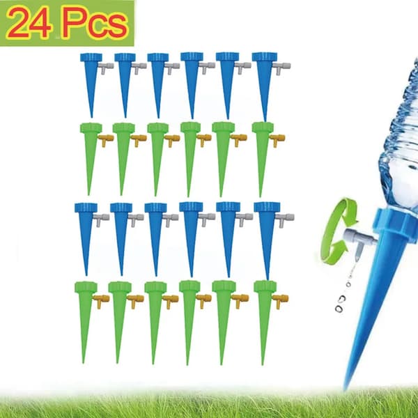 Droppbevattningssystem, Automatisk Vattning, Justerbar Flöde,24PCS-MIx