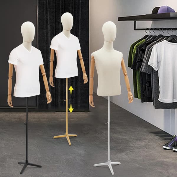 Mannequin, Justerbar Højde, Poserbar Design,Guld