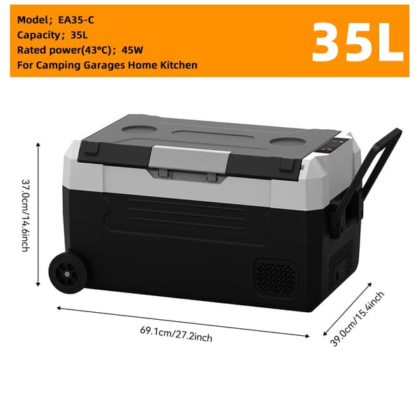 Bilfrys, Bärbar Design, Dubbel Spänning Drift,35L