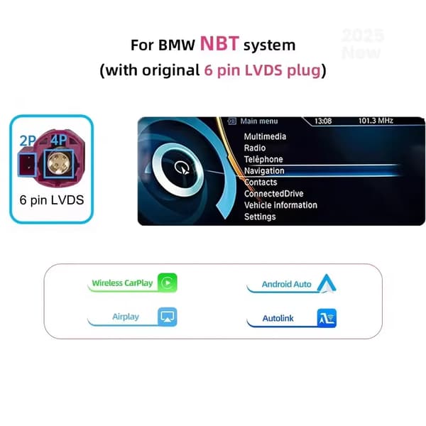CarPlay og Android Auto modul, trådløs forbindelse, nem installation,NBT System