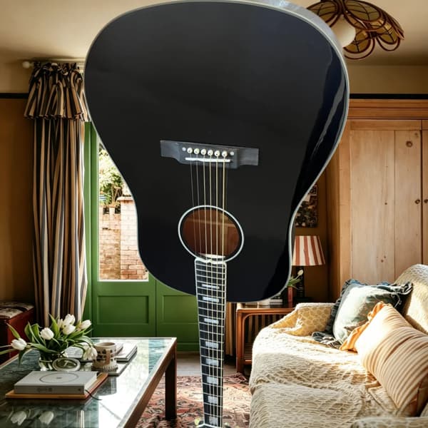 Akustisk Guitar, Fast Bro, Egnet til Begyndere og Professionelle,sort