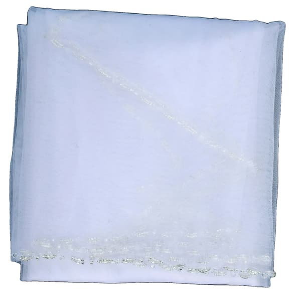 Brudslöja, Katedralstil, Pärlkant,75cm-a, VIT