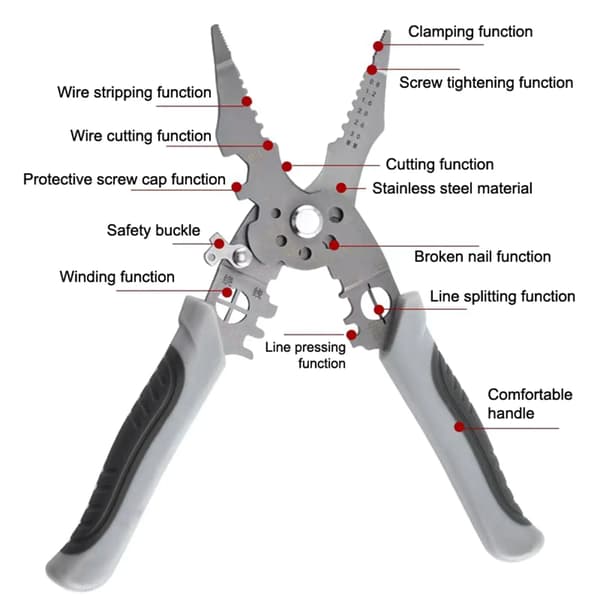 Kabelstripper, Heavy Duty, Ergonomisk Håndtag,7 inches