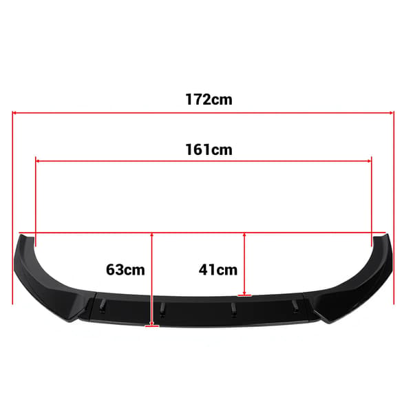 Front Bumper Lip Spoiler, Højkvalitets ABS, Nem Installation,sort