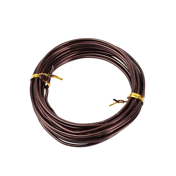 Bonsai Aluminiumtråd, Flexibelt Stöd, Hållbart Material,2Rullar (10m)-a, 2.5mm-Brown
