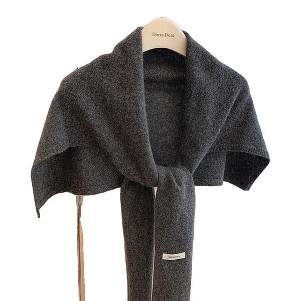 Sjal, 100% Ull, Lätt Design,grå, En storlek