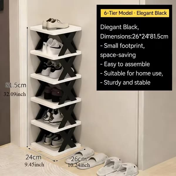 Sko Rack, Pladsbesparende Design, Nem Samling,9 niveau sort