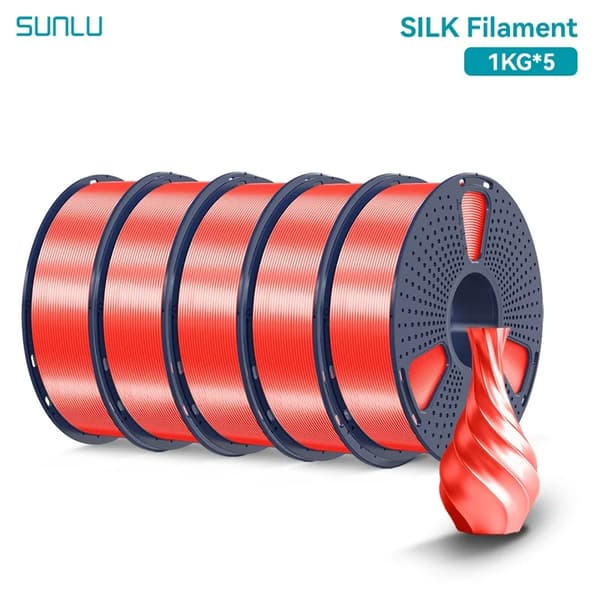3D-printer filament, silkemateriale, glat finish,Silke Rød