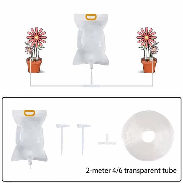 Växtbevattningspåse, Justerbar Dropphastighet, Hållbart Plastmaterial,2 m 2 regulator