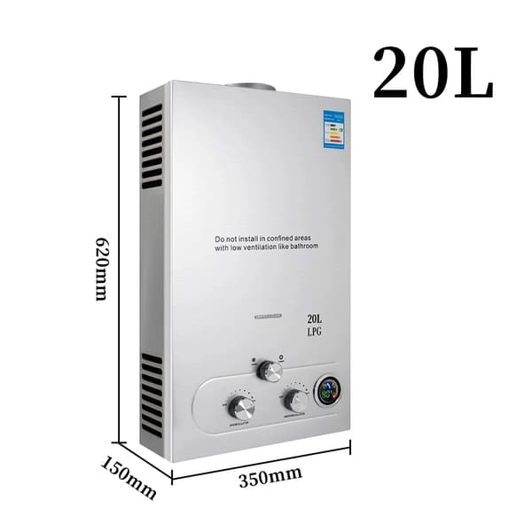 LPG Varmvattenberedare, Tanklös, Väggmonterad,20L