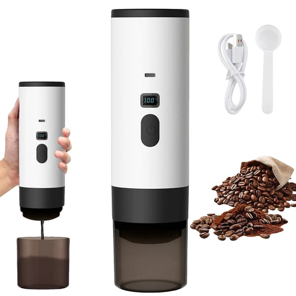 Kapselkaffemaskine, Bærbart Design, Smart Opvarmningsfunktion,Hvid