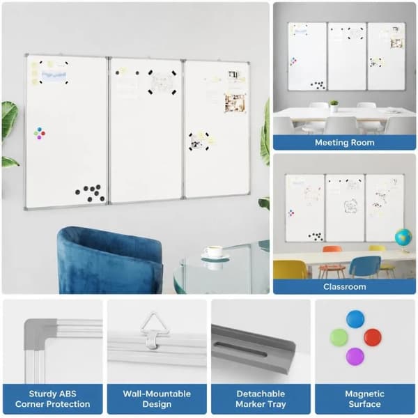 Whiteboard, Foldbart Design, Glat Skriveoverflade,hær grøn