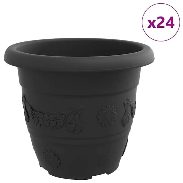 Blomsterkrukke, Holdbart Plastik, Moderne Rundt Design,sort