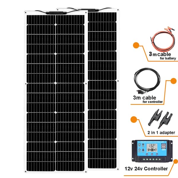 Solpanelkit, 160W Strøm, Fleksibelt Design,160W solarkit A