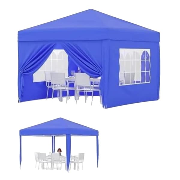 Pop-Up Gazebo, Vandtæt Kappe, UV Beskyttelse,Blå