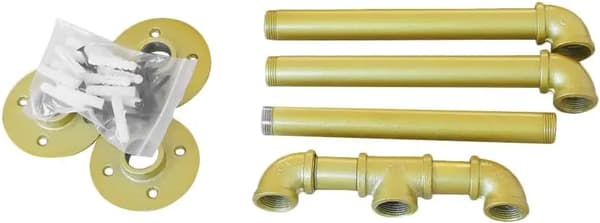 Klädstång, Väggmonterad, Robust Metalldesign,Guld