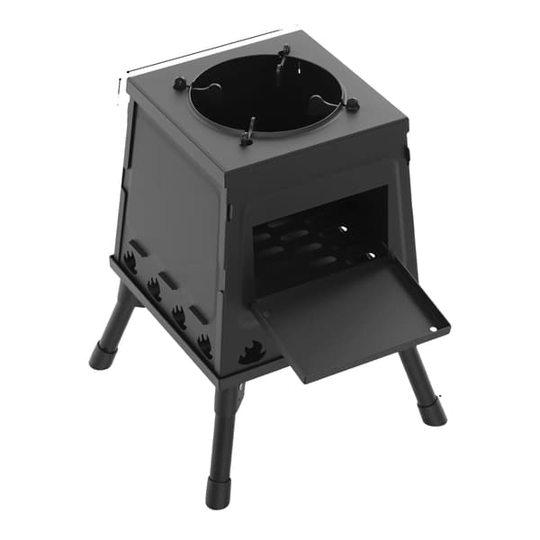 Utomhus Vedspis, Mångsidig Design, Bärväska,Svart