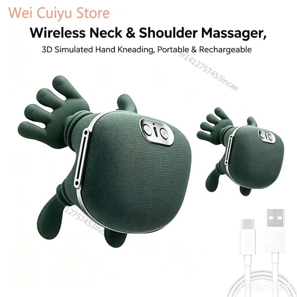 Nack- och axelmassagerare, 4D knådning, lugnande värmeterapi,Uppgraderad version