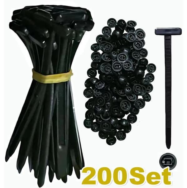 Kabelbindningsspännen, Hållbara, Självlåsande Design,200sets
