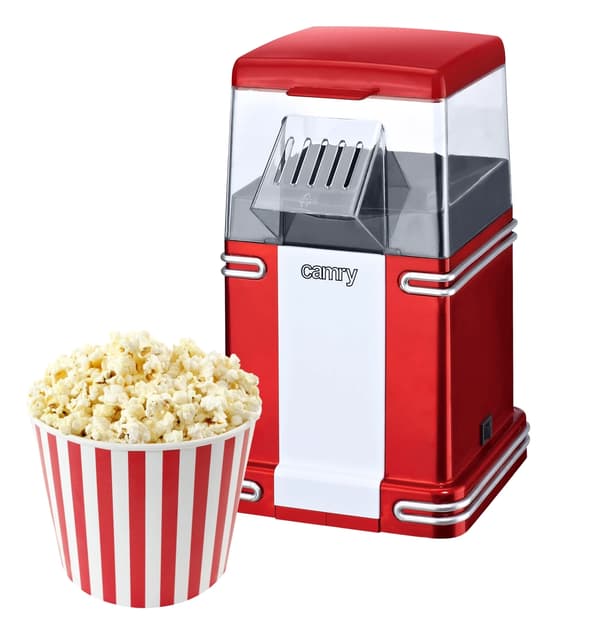 Popcornmaskine, 1200W Effekt, Stilfuldt Design,Rød, EU