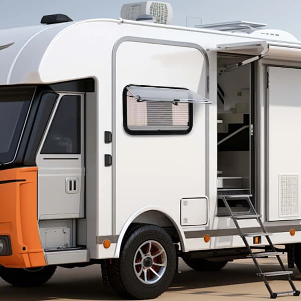 RV-vindue, holdbart materiale, insekt-sikkert design,sort