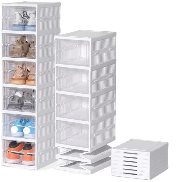 Skoförvaringslåda, Stapelbar, Dammsäker Design,6 nivåer