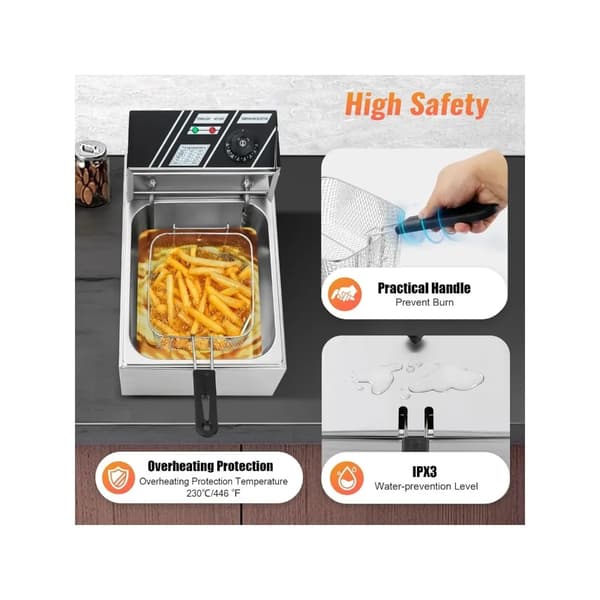 Fritös, 6L kapacitet, 2500W effekt,VIT
