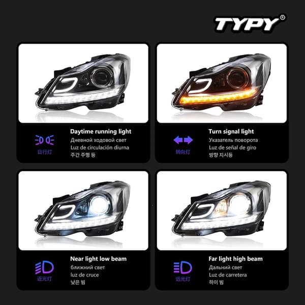Strålkastare, LED-teknik, dynamiska blinkers,2 ST LED-strålkastare, 2 st