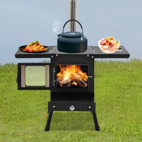 Campingkök, Fällbar Design, Hög Matlagningseffektivitet,svart