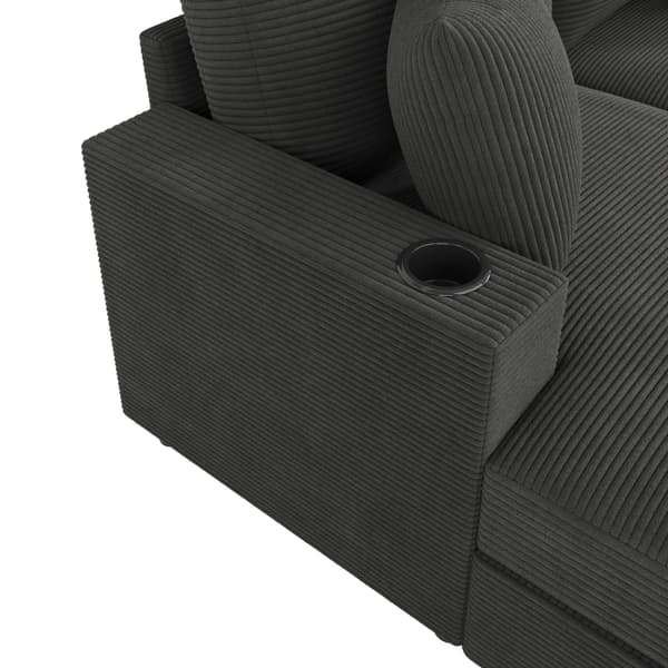 Sofa Seng, Polstret Lænefunktion, USB Port,grå