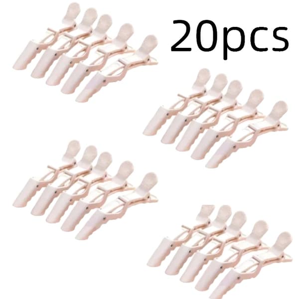 Hårklips, Nonslip Design, Holdbart Plastik,20stk hvid