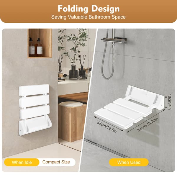 Badpall, Väggmonterad, Fällbar Design,VIT